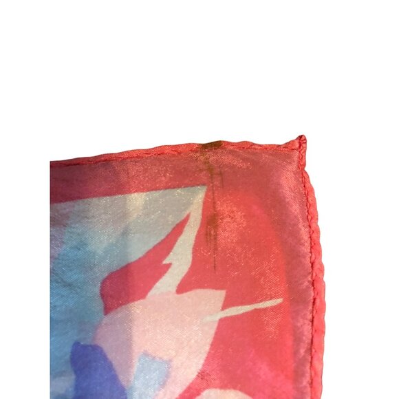 Vintage Novelty Floral Print Pink Vibrant Head Scarf - Picture 6 of 6